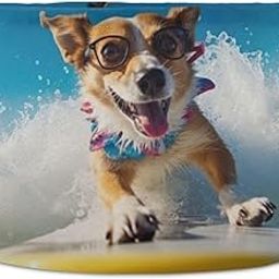 Nander Dogs Surfing Happily Large Sized Round Storage Basket Collapsible Kids Baby Laundry Basket Children Nursery Bedroom Dirty Clothes Hamper Storage Bin Toy Organizer-image-76