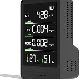XOOPON Air Quality Monitor, Indoor Air Quality Monitor for CO2, TVOC, Formaldehyde, Humidity, Temperature Multifunctional air Pollution Detector, Easy Calibration Indoor Air Quality Meter-picture-19