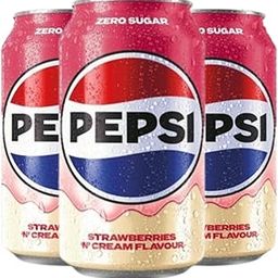 Pepsis Treats Strawberries N Cream Soda, Pack of 3 x 330ml Can (Imported UK)-image-60