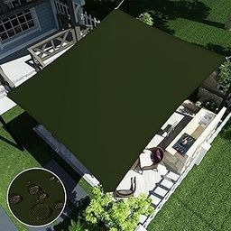Green DECOR Outdoor Waterproof Sun Shade Sail Canopy Rectangle Complete UV&Rain Protection for Car Parking,Patio and Garden,Backyard Lawn with SS Triangle & Rope (Military Green 9.5 X 20 Feet)-picture-17
