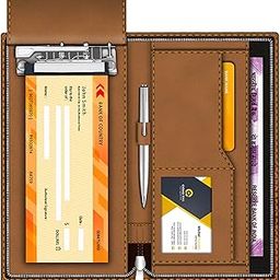 FEDUS Cheque Book Holder, Vegan Leather Expanding Handmade Multiple Cheque Book Holder for Cards, Women/Men Cheque Book Wallet, Traveling Wallets, Checkbook Holder, Documents Holder (Dual Brown)-image-99