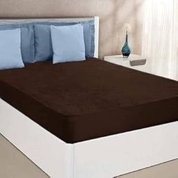 Kiara Furnishing Waterproof Dust-Proof Terry Cotton Mattress Protector for Single Bed� (Color: Brown | Size:72 * 30)-image-93