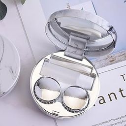 ELBME® Marbling Plating Color Contact Lens Case Glasses Box | Silver-image-4