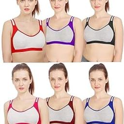 Women's Cotton Non Padded Bra | Sports Gym Yoga | Daily Workout Sports Bra | Solid Casual Bra |-image-41