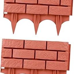 LOOM TREE 2 Pieces Garden Fence Edging with Stakes Landscape Edging Border for Pathway Red | Yard, Garden & Outdoor Living | Gardening Supplies | Landscaping & Garden Materials | Edging & Borders-image-59
