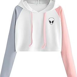 Women's Alien Hooded Crop Hoodie Winter Wear-picture-9