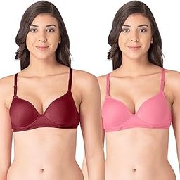 Heavily Padded Push-Up Bra - Cotton Rich - Balconette - 3/4th Coverage, Seamless, Wireless, Multiway Straps - T-Shirt Bra-image-17