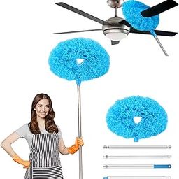 HR INTERNATIONAL Fan Cleaner Brush with Long Rod Microfiber Feather Duster Extension Pole Adjusts Washable Duster for Fans Ceiling, Window Blinds, Furniture-30