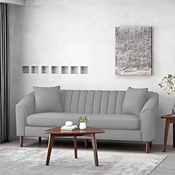 Casaliving Doraldo 3 Seater Sofa Set for Living Room (Grey Colour Fabric) Premium Fabric Sofa Set for Living Room & Hall-image-19