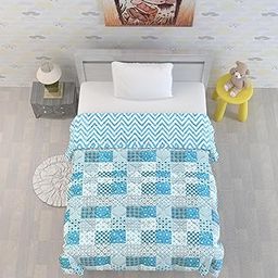 Divine Casa 120 GSM Microfiber Reversible Kids Single Bed Comforter | Ultra-Soft Toddler Blanket | Lightweight & Cozy | All-Season Bedding for Babies & Kids | 135 x 100 cm, Aquarius Tile-image-41