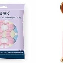 GUBB Coloured Cotton Balls For Face Cleansing & Makeup Removal 100 Pieces Multi use Oval Makeup Brush-15