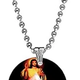 afh Lord Jesus I Trust in You Acrylic Black Pendant with Bead Chain | Christian Jewelry-picture-42