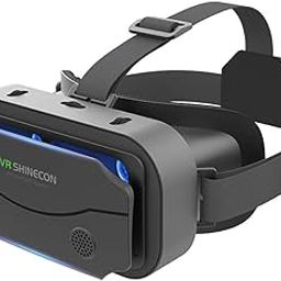 VR Headset Compatible with iPhone & Android Phone Within 4.7-7.2inch Display Screen- Universal Virtual Reality Goggles- Soft & Comfortable New 3D Glasses (G13-Black)-0