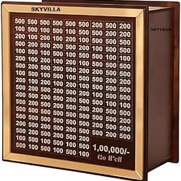 SKYVILLA Wooden Piggy Bank for Kids & Adults, Coin Box with Carved Design, Savings Box, Mini Bank, Donation Box, Smart Money Box, Wooden Coin Box, Money Saver, Piggy Bank with Numbers (1) (4)-image-80