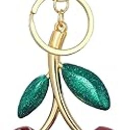 Cherry Bag Charm, Bag Charms, Fashion Cherry Keychain with Green Leaf, Cherry Charms for Bag, Cherry Pendant Keyring for Purse, Handbags, Keys, Cherry Bag Accessory for Christamas Birthday Gifts-20