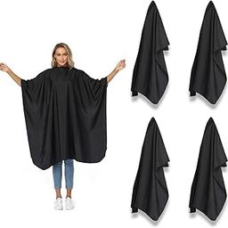 OSEN Professional Waterproof Nylon Salon Cape for Hair Cutting Hairdressing Saloon Accessories Black Barber Apron Cape for Men, Pack of 4-image-86