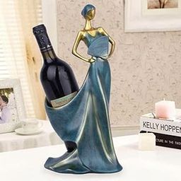 Mayura Decors Polyresin Beautiful Lady Wine Bottle Holder Modern Wine Organizer Storage Rack Stand (6 X 5 X 14 in (Blue)-image-85