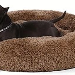 ZEXSAZONE Round Donut Comfortable Durable Both Sides Usable And Washable Pet Faux Fur Bed|Dog|Puppy|Cat|Medium For Labrador German Shepherd Bulldogs ,Brown-image-57