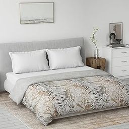 DDECOR Live beautiful Cotton Skin Friendly Leaves 80 GSM Summer Reversible Double Dohar | 2.28M X 2.54M - Brown-image-42