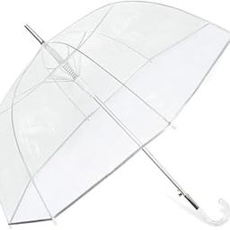 Transparent Umbrella Auto Open Classic Dome Plastic Hook Handle - Fashion Stick Umbrella Windproof Clear for Outdoor Bride Groom Ceremony Adults Kids Rain Chata Treditional Chatri-49