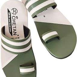 Men's Toe Ring Sandals, Orange and White Stripes, Casual Summer Slippers-picture-41
