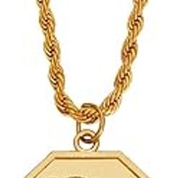 Religious Chhatrapati Shivaji Maharaj Rajmudra Locket with Chain Gold Stainless Steel Pendant Necklace for Men and Women-image-43