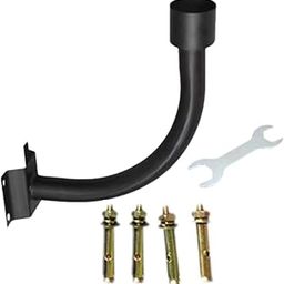 UJEAVETTE Extension Mounting Arm Solar Street Light Lamp Pathway Pole Mounting Bracket Black Bend-image-15