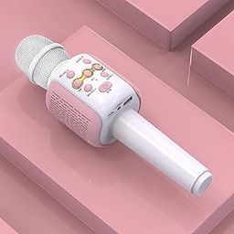 Singing Machine Karaoke Mic with Speaker Bluetooth | Portable Wireless Mic with Led Lights | Professional Karaoke Mike for Kids with 1800 Mah Battery | Handheld Microphone with Echo Effect (Pink)-21