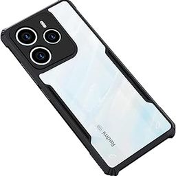CEDO Redmi Note 14 (5G) Back Case Cover | Camera Protection Shockproof Bumper-Edge | Acrylic Crystal Clear 360 Degree Protection TPU+PC | Transparent Eagle Back Case Cover (Black)-picture-26