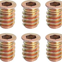Aopin Threaded Inserts Nut Threaded Fastener Connector Hex Socket Drive for Wood Furniture Male Female Thread, M6 x 15mm, 20Pcs-image-28
