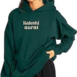 Calm Adami Kaleshi Aurat Printed Oversized Stylish Hooded Neck Couple Hoodies(BeigeMen/GreenWomen)-image-21