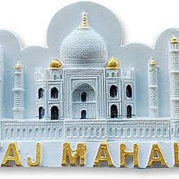 Axsica Iconic Monument | Taj Mahal Souvenir | Mughal Architecture | Decorative 3D Resin Fridge Magnet | White and Gold | Ideal for Display on Shelves, Desks or Mantels-picture-30
