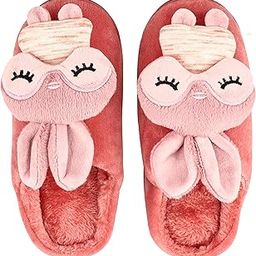Women's Maroon Cute Rabbit Ear Winter Home Indoor Fur Slipper/Flip Flops-image-85