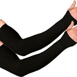 Sheux Unisex Arm sleeves with UV Protection for Men and Women Outdoor Indoor Sports UPF 50 Arm Cover with Compression & Cooling Effect Summer Hand Gloves-image-15