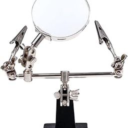 CHENZILIN Helping Hands Magnifier with Adjustable Clips in 2.5X Glass Soldering Station for Crafting-image-20