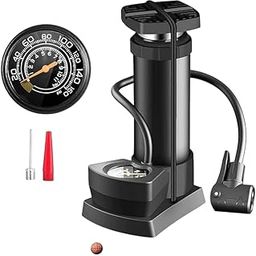 JO.MAX Portable High-Pressure Foot Pump with Pressure Gauge, Nozzle & Pin for Cars, Motorcycles, Bicycles, Sports Balls & Toys-image-1