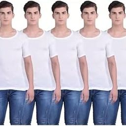 Men Vest White RNS Pure Cotton Round Neck Undershirt Short Sleeve Baniyan (Combo Pack)-picture-54