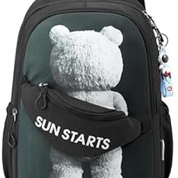School Backpack Student Backpack Cartoon Double Layer Zippered Fashion with Front Zipper Pouch,Nylon Waterproof Book Bag School,Gift Birthday Gift-image-50
