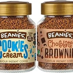 BEANIES COOKIES & CREAM + CHOCOLATE BROWNIE | COMBO PACK OF 2 | Instant Flavoured Coffee | Low Calorie, Sugar Free-image-2