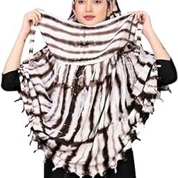 SIXSIGMA® Cotton Long Scarf Cum Mask | White Printed Design | Universal Size | For Girl & Women | Breathable Sun Protection Light Weight-image-11