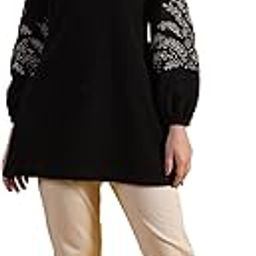 Pink Floral Printed Chiffon Top with Embroidered Neck-image-26