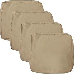 VAKADO Outdoor Patio Furniture Chair Cushion Replacement Covers Set of 4 Waterproof Decorative Cushion Cases Decor for Bench Garden Porch Couch Tent(Taupe, 22"X22"X4")-image-97