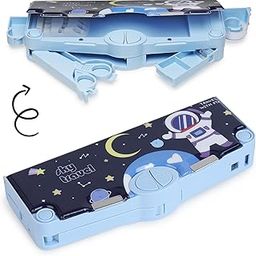 Niwlix Pencil Box for Kids, Compass Box for Kids Boys Girls Pencil Box for Kids Girls Boy Gifts for Kids Space NavyBlue-image-10