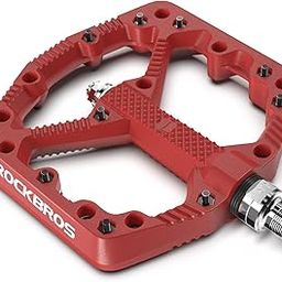 ROCKBROS Mountain Bike Pedals Flat MTB Pedals Nylon Fiber Bicycle Platform Pedals for Road Mountain BMX MTB Bikes Red-image-22