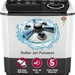 LG 9.5 kg 5 Star Wind jet dry Semi-Automatic Top Load Washing Machine (P955ASGAZ, Dark Gray, Roller Jet Pulsator)-26