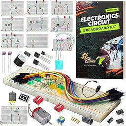 Quad Store Electronics Circuit kit with 25+ projects to explore ciruits using breadboard and stem learning with book-31