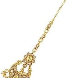 PLUS® Gold Finish Styled With Stone Traditional Forehead Mathapatti,Mang Tikka Set |Marwadi Styled Matha Patti-image-14