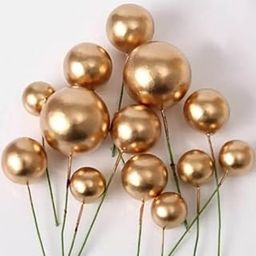 Bakery Adda's 20 Pc Gold Faux Ball Topper Cake Decorating Faux Ball Topper 4 Size Mix Ball Cake Topper Cake Decoration Cake Decorating Balls Cake Topper-image-51