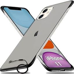 TheGiftKart Hybrid Ultimate Slim Back Case Cover for iPhone 11 | Camera & Screen Protection | Frosted Matte Translucent Hard Back Case Cover for iPhone 11 (PC & TPU, Black Bumper)-image-43