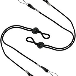 2PCS Adjustable Length Mask Lanyard for Kids,Neck Straps for Back of Head and Adjustable Stopper Mask Holders Extender Black-26